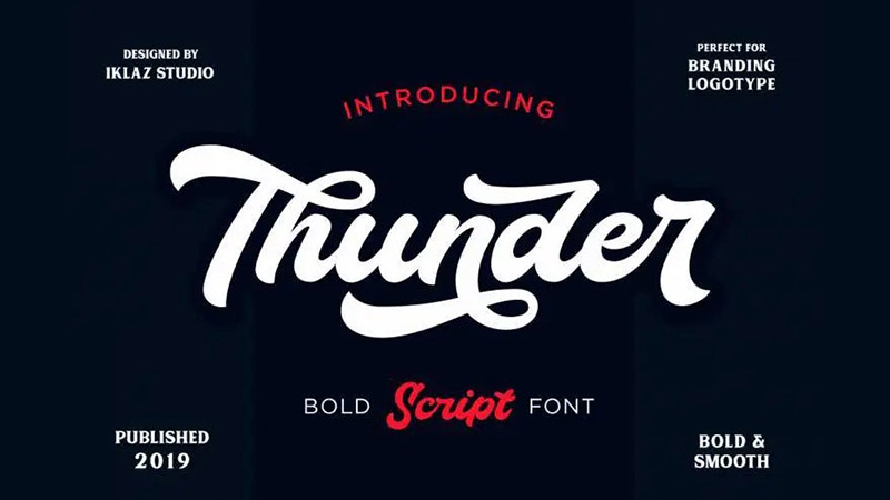 Thunder Bold Script Font Family Free Download